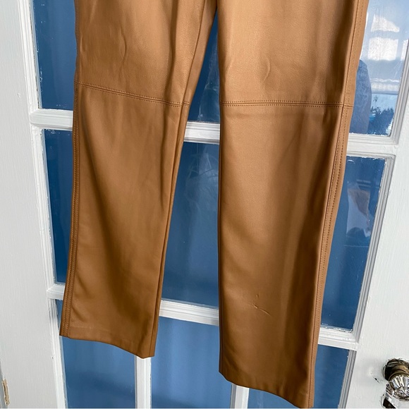 Elie Tahari Vegan Leather Pants Desert Tan sz 2 - Picture 8 of 11